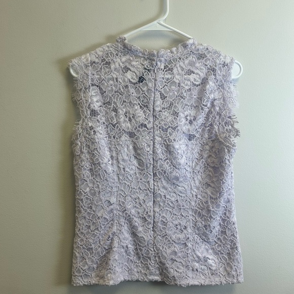 White House Black Market Lace Blouse in Light Gray - Picture 2 of 3